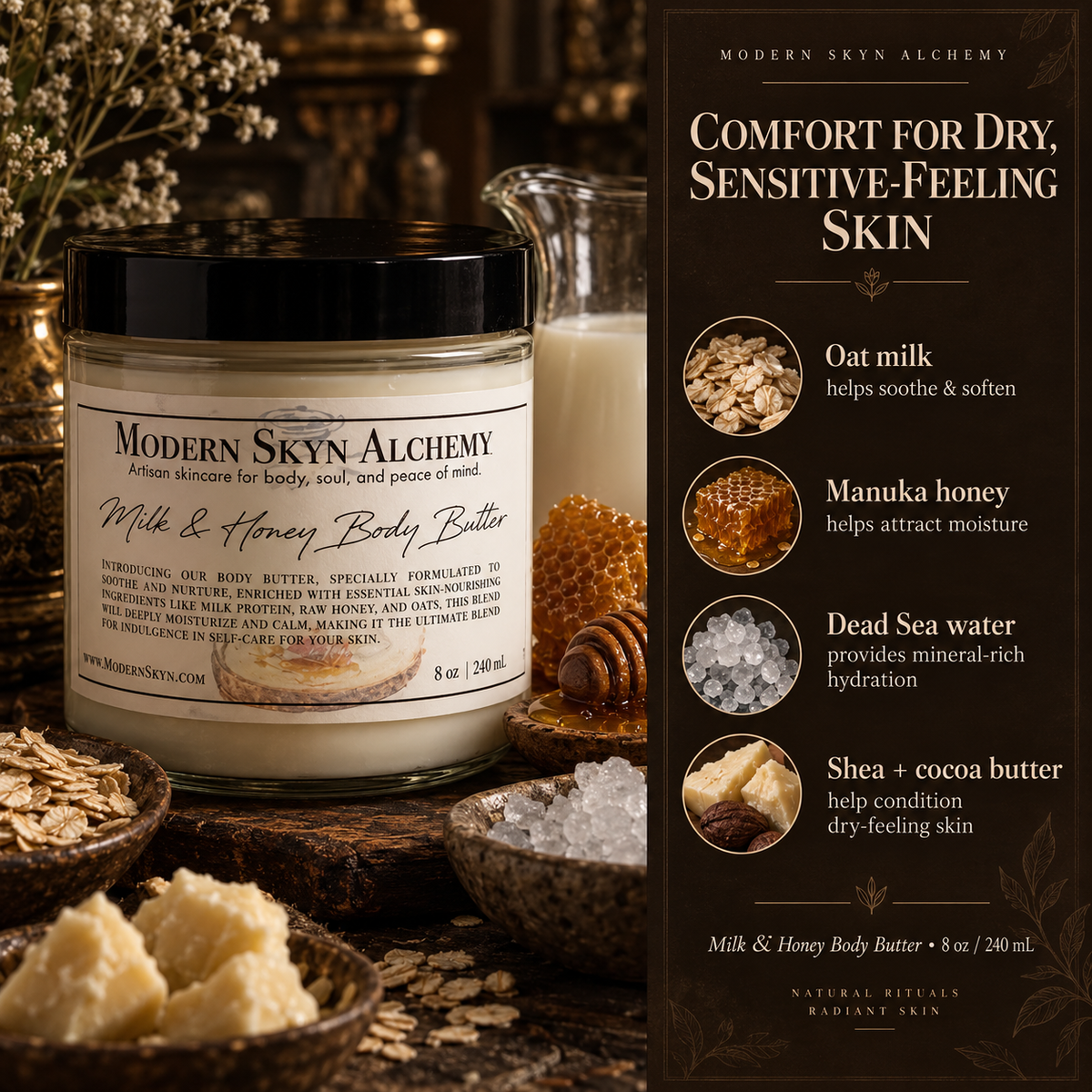 Milk & Honey Body Butter comfort for dry sensitive-feeling skin