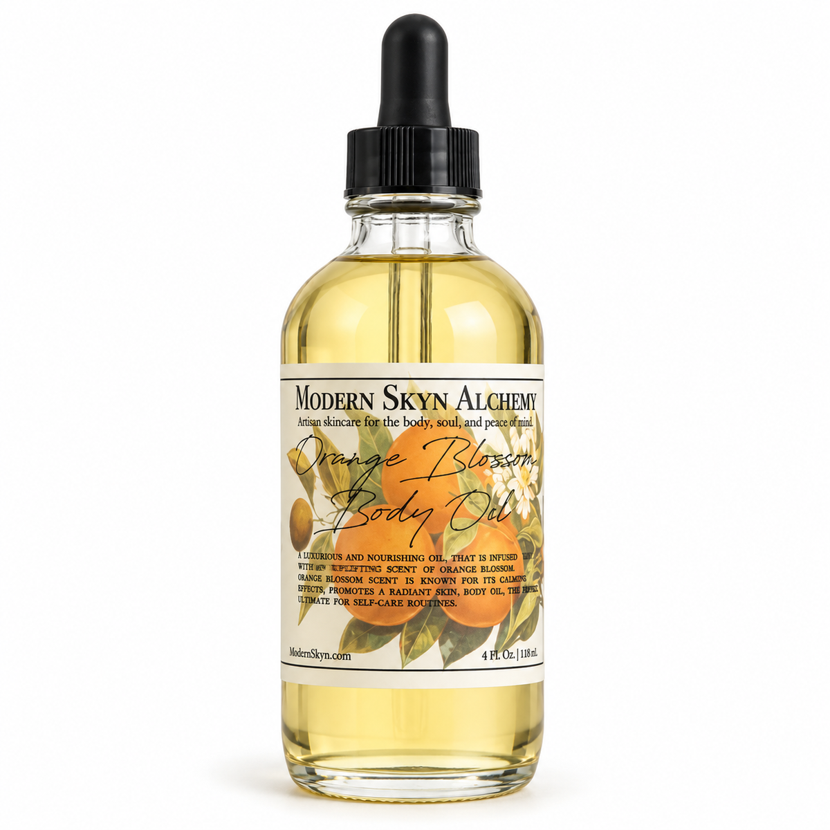 Modern Skyn Alchemy Orange Blossom Body Oil 4 oz on white background