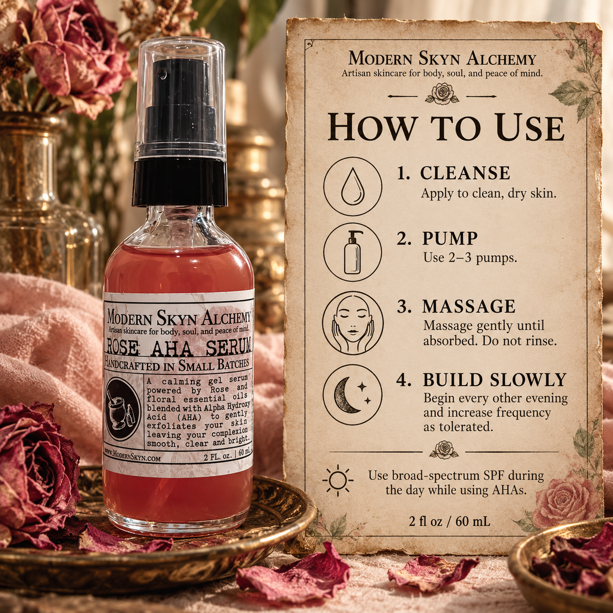 How to use Modern Skyn Alchemy Rose AHA Serum