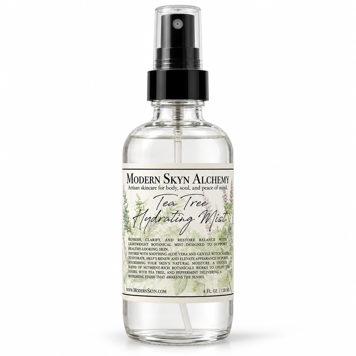 Modern Skyn Alchemy Tea Tree Hydrating Mist 4 oz on white background