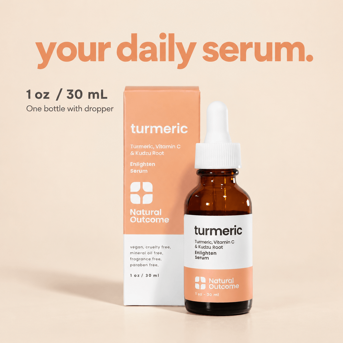 Natural Outcome Turmeric Enlighten Serum 30 mL: contents