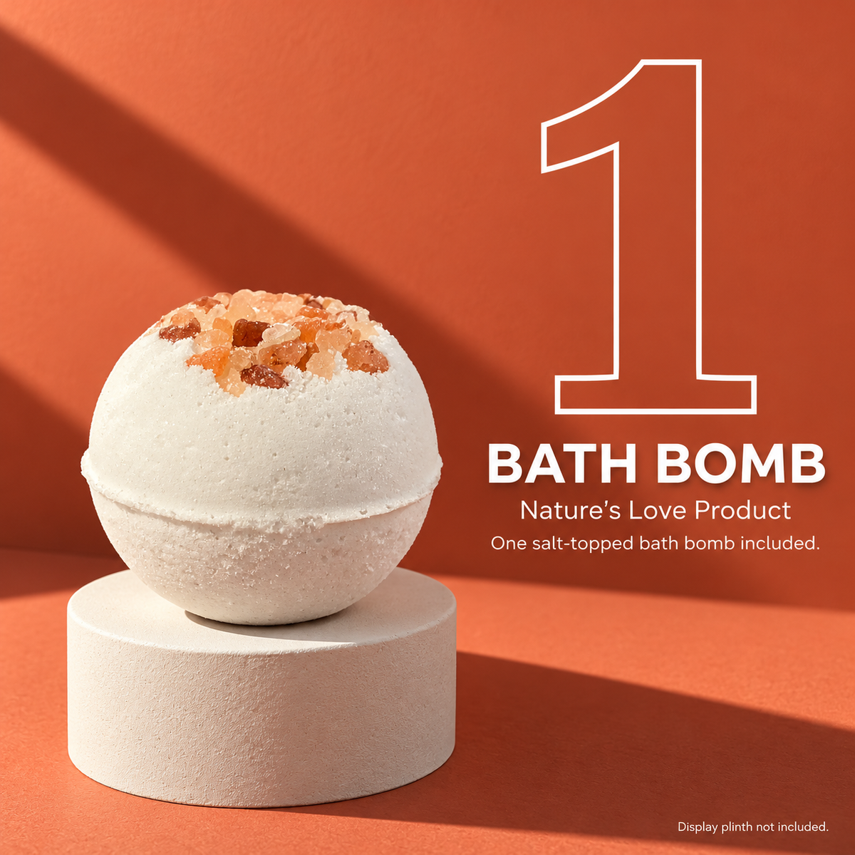 One magnesium bath bomb included; display plinth not included