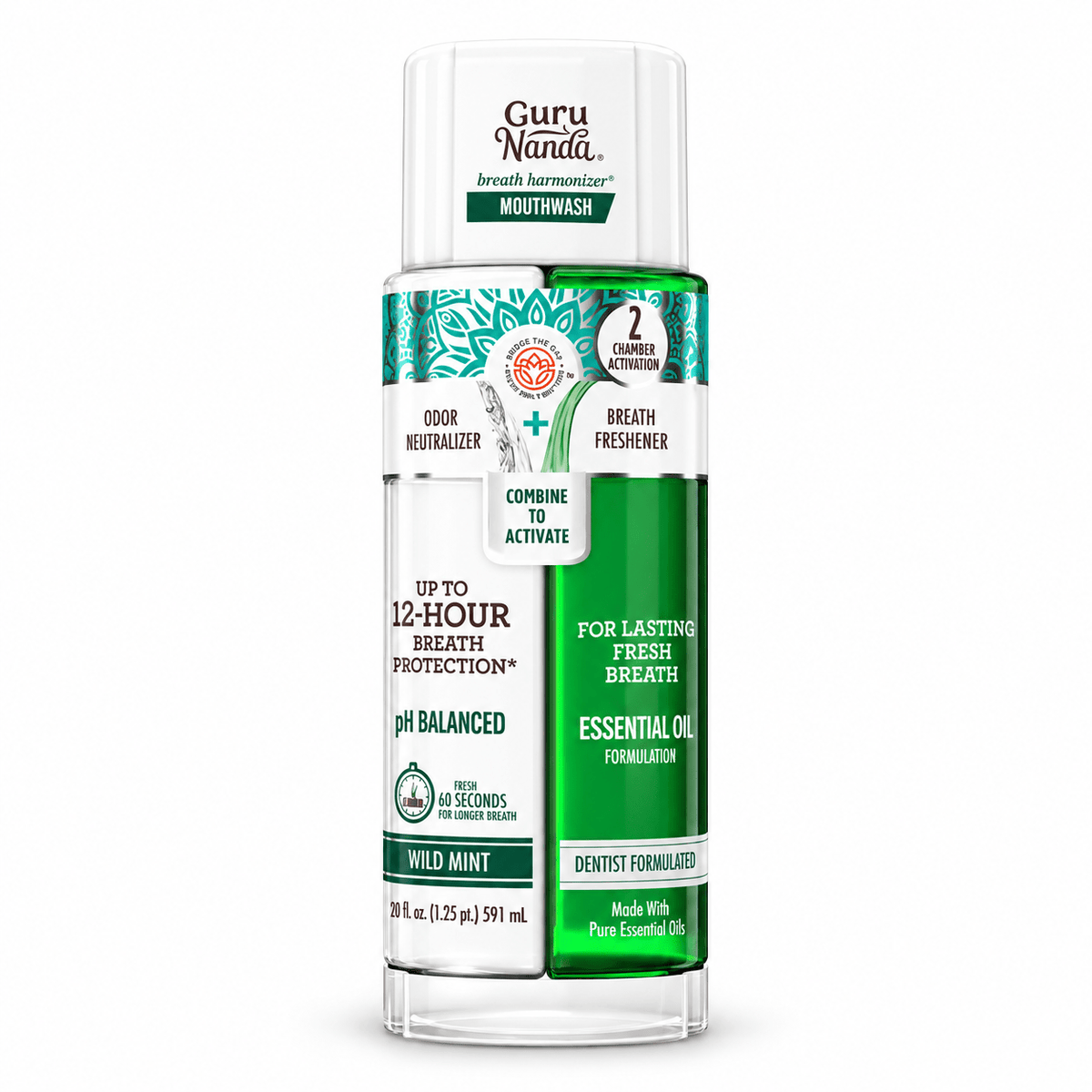 Dual Barrel Breath Harmonizer Mouthwash, Wild Mint