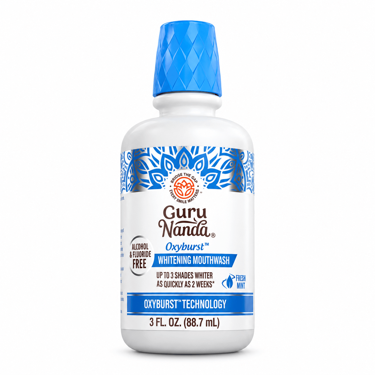 GuruNanda Oxyburst Whitening Oral Rinse, Fresh Mint