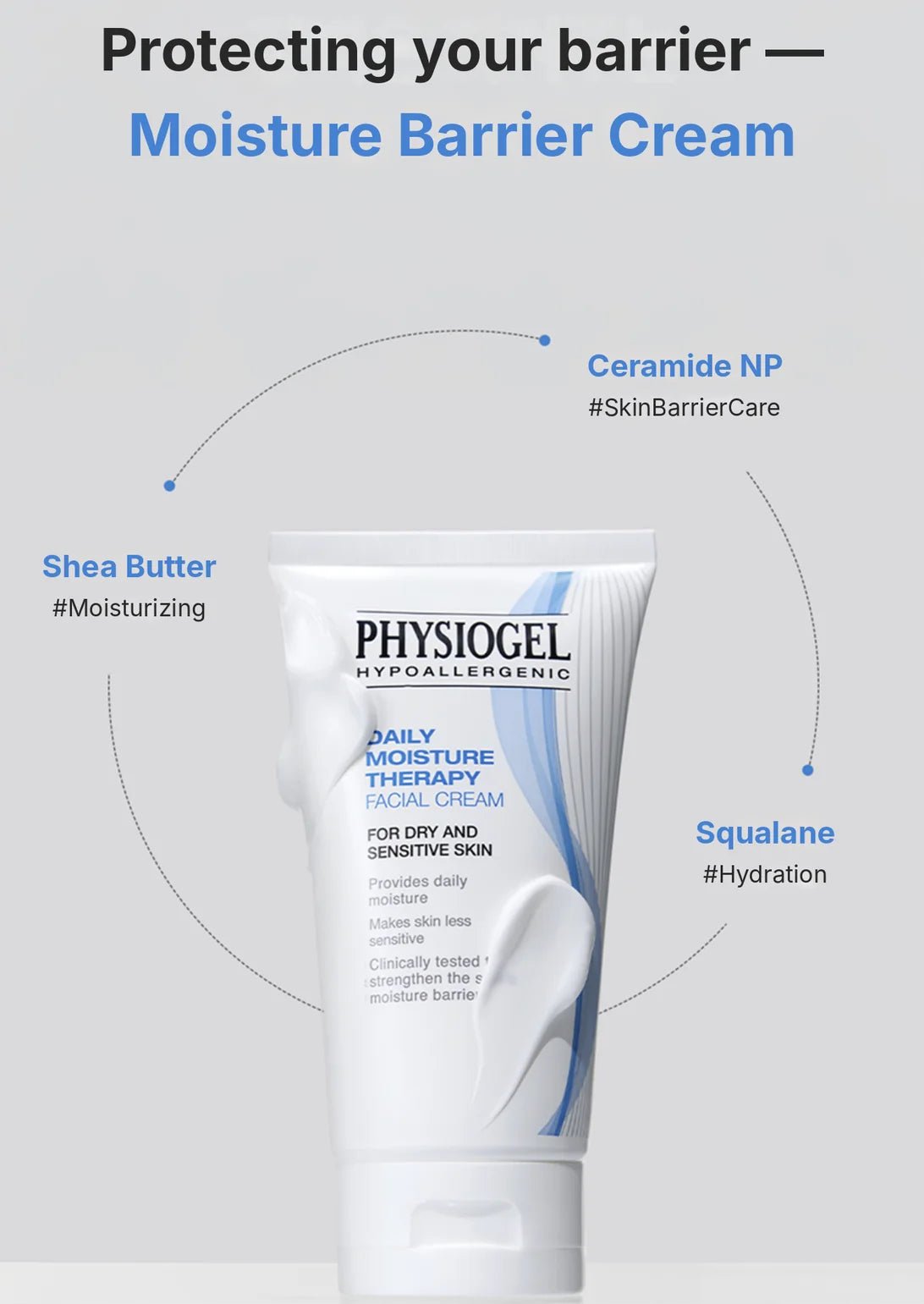 PHYSIOGEL Daily Moisture Therapy Facial Cream 150ml - English Skin Seoul information panel 3