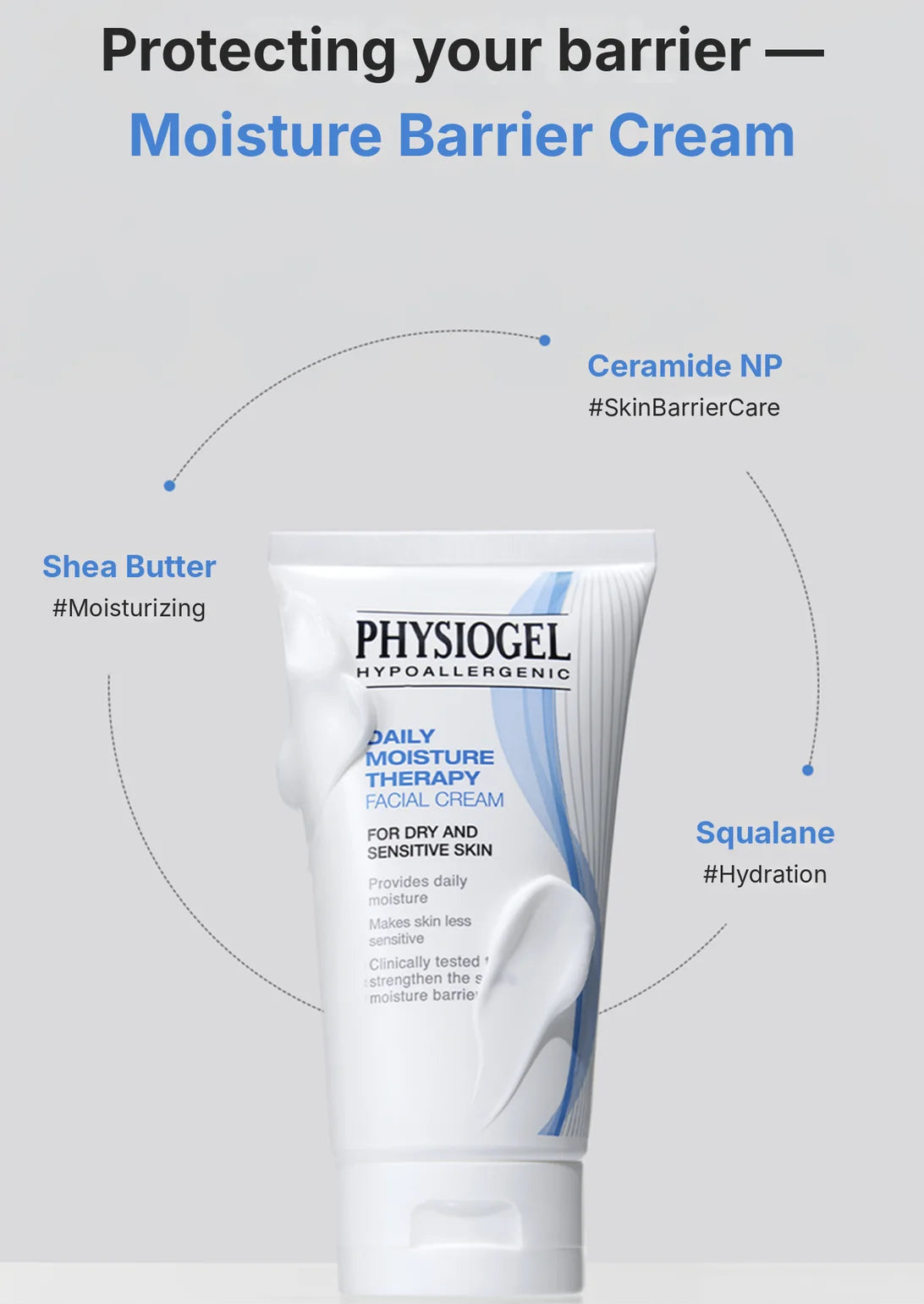 PHYSIOGEL Daily Moisture Therapy Facial Cream 150ml - English Skin Seoul information panel 3