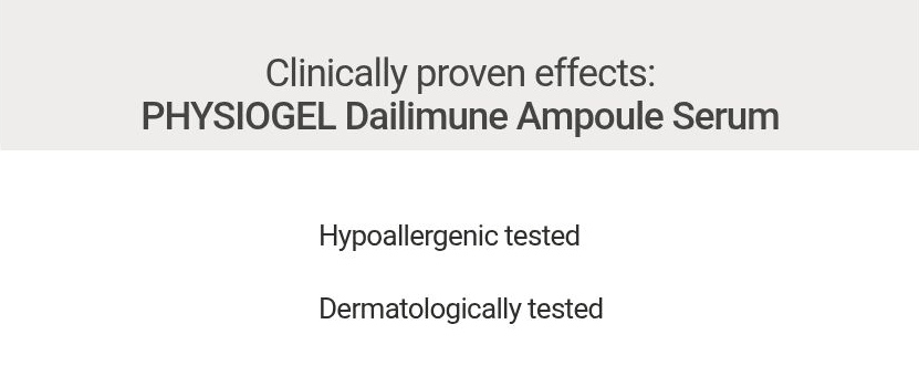 PHYSIOGEL Dailimune Ampoule 20ml - Hypoallergenic and dermatological testing information - English Olive Young product information
