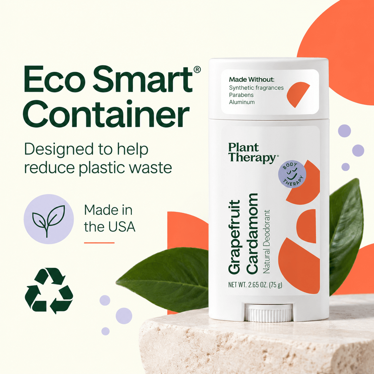 Plant Therapy Grapefruit Cardamom deodorant Eco Smart container