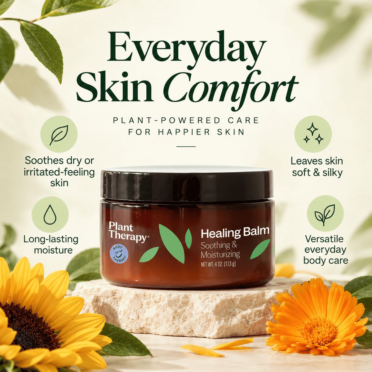 Plant Therapy Healing Balm everyday skin comfort benefits