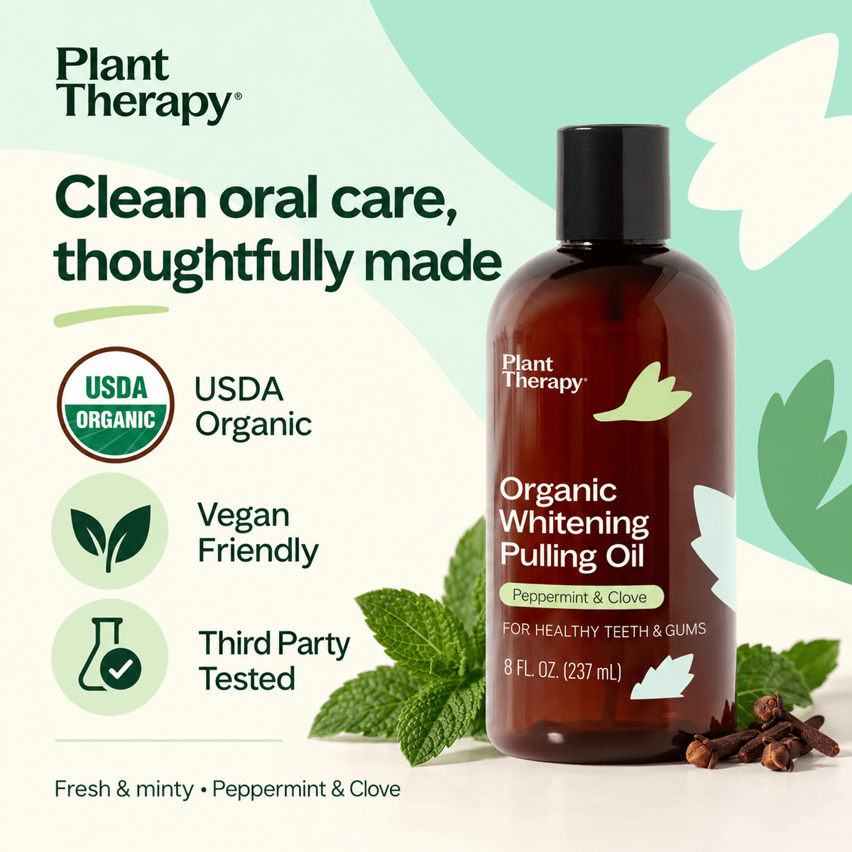 Plant Therapy pulling oil USDA Organic vegan friendly and third party tested