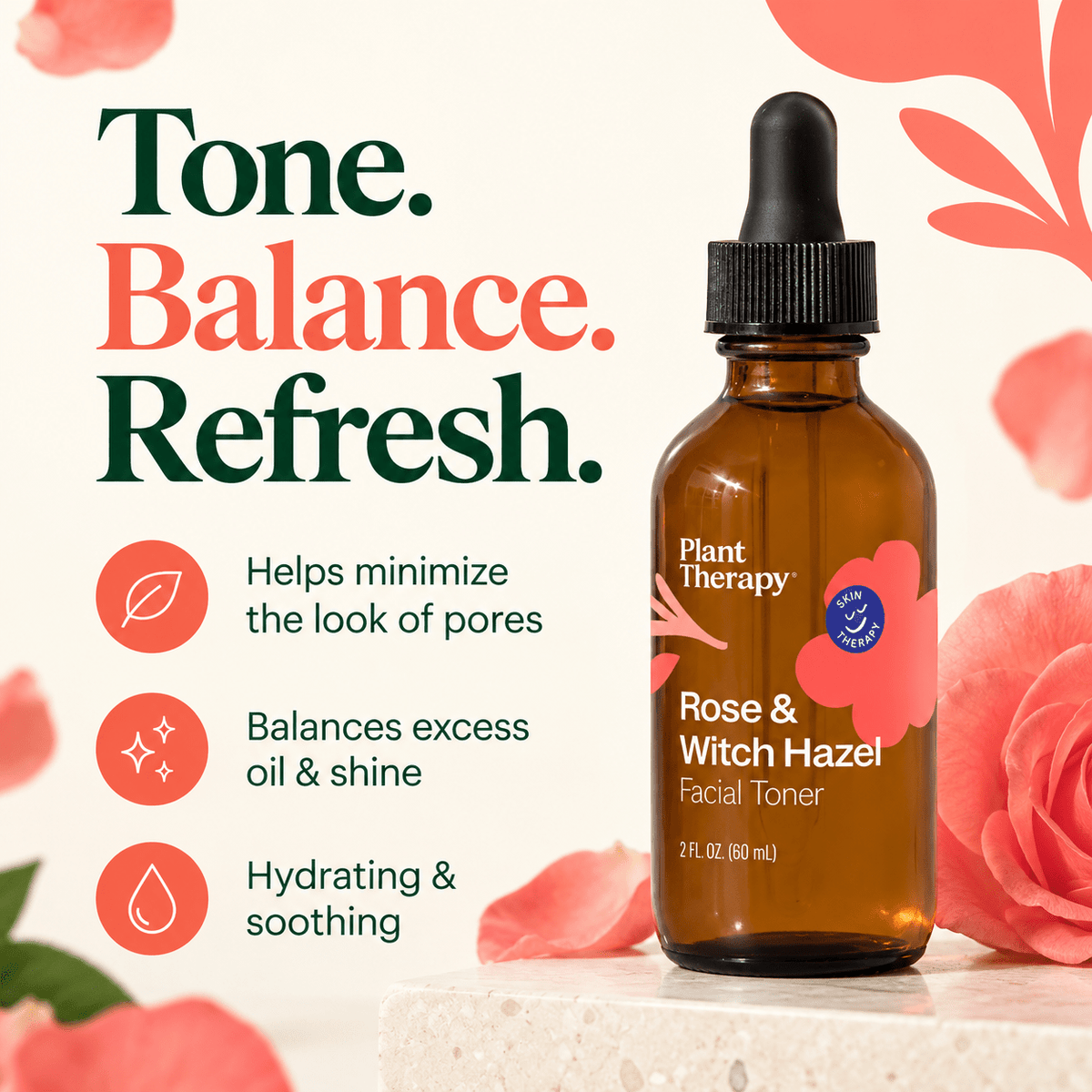 Plant Therapy Rose & Witch Hazel Facial Toner benefits