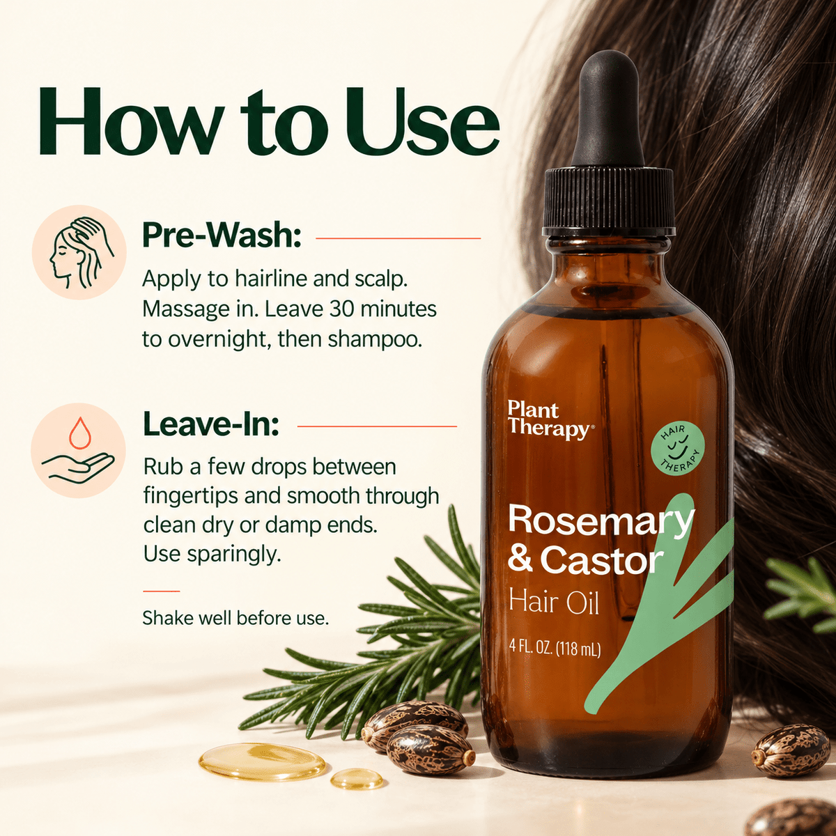 How to use Plant Therapy Rosemary & Castor Hair Oil
