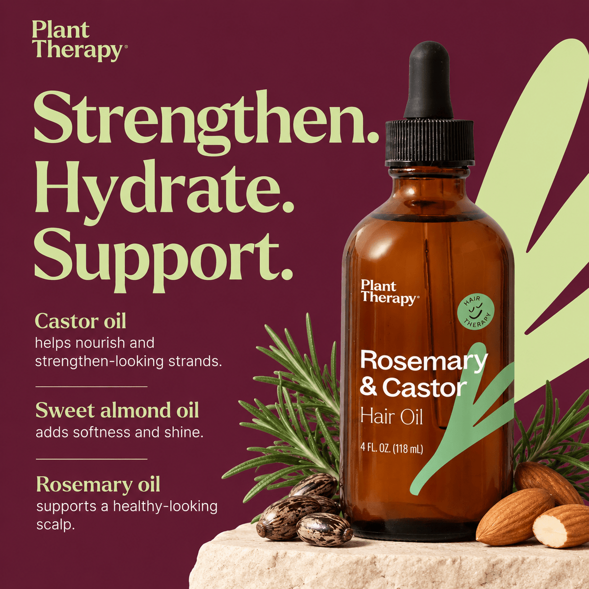 Plant Therapy Rosemary & Castor Hair Oil benefits