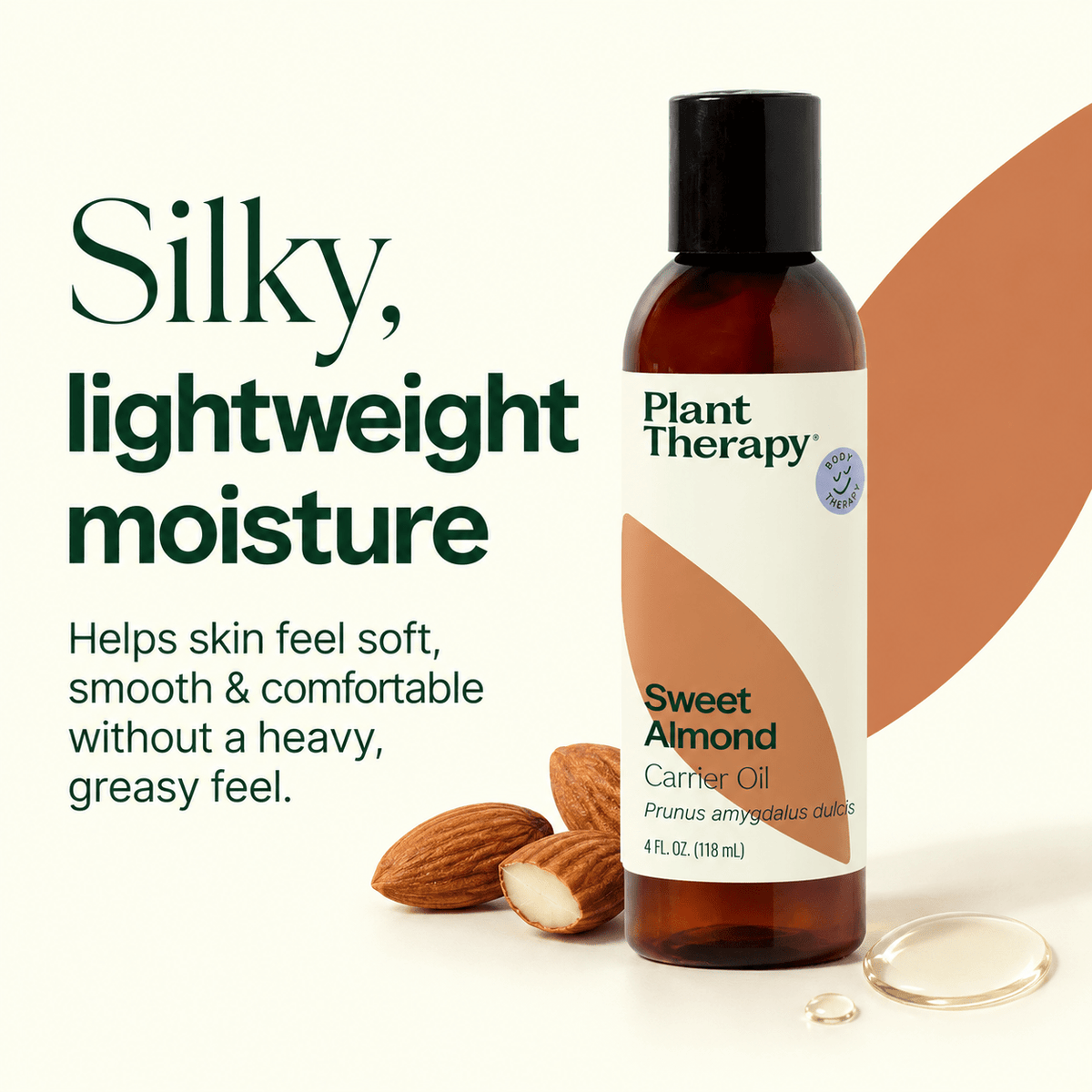 Plant Therapy Sweet Almond Oil silky lightweight moisture