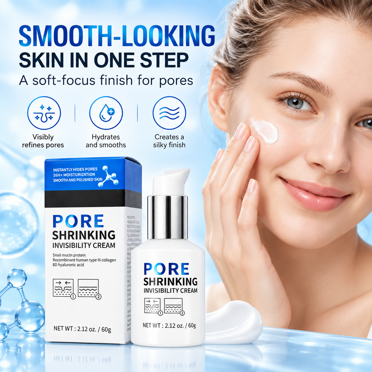 Pore Shrinking Invisibility Cream with Snail Mucin & Collagen