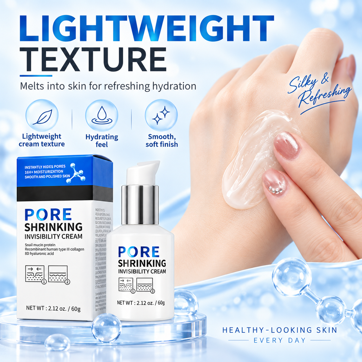Pore Shrinking Invisibility Cream with Snail Mucin & Collagen