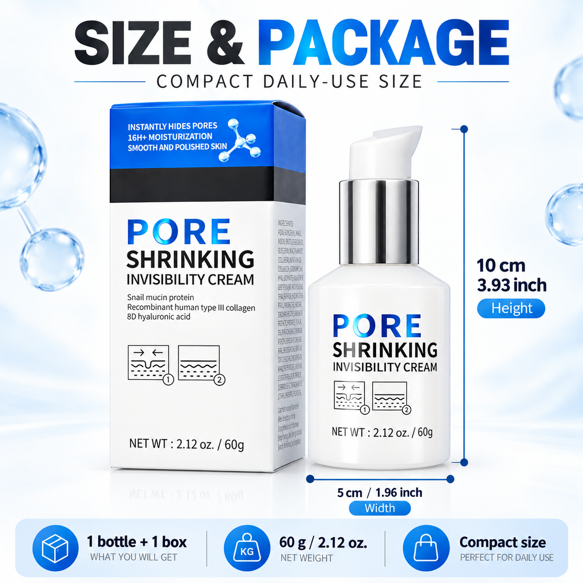 Pore Shrinking Invisibility Cream with Snail Mucin & Collagen