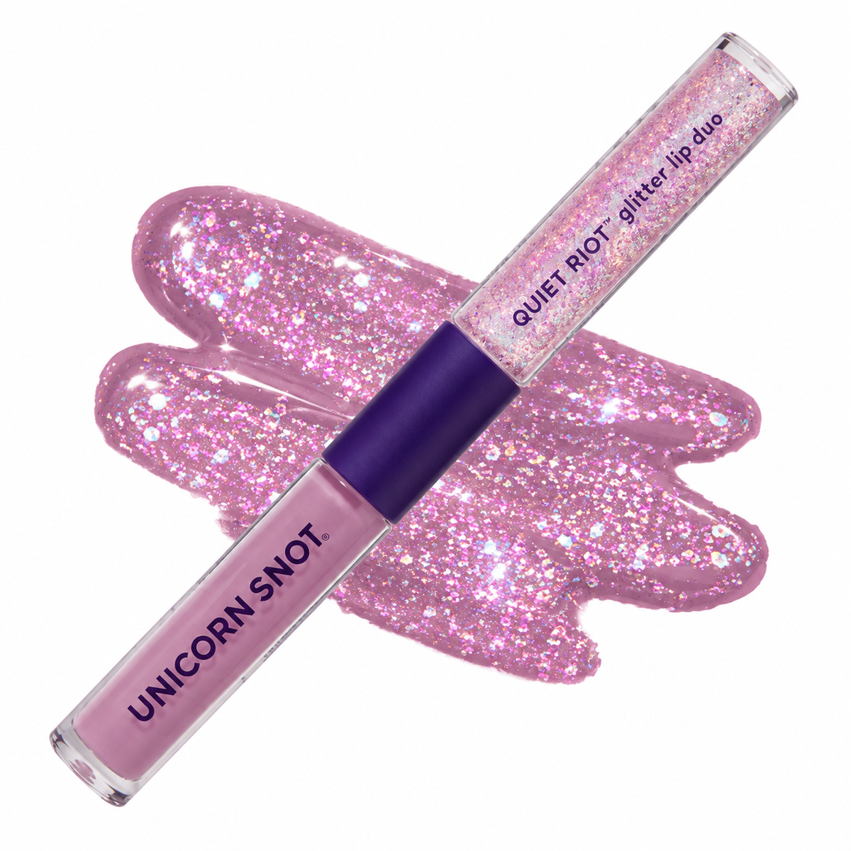 Unicorn Snot Quiet Riot Glitter Lip Duo Gush warm purple