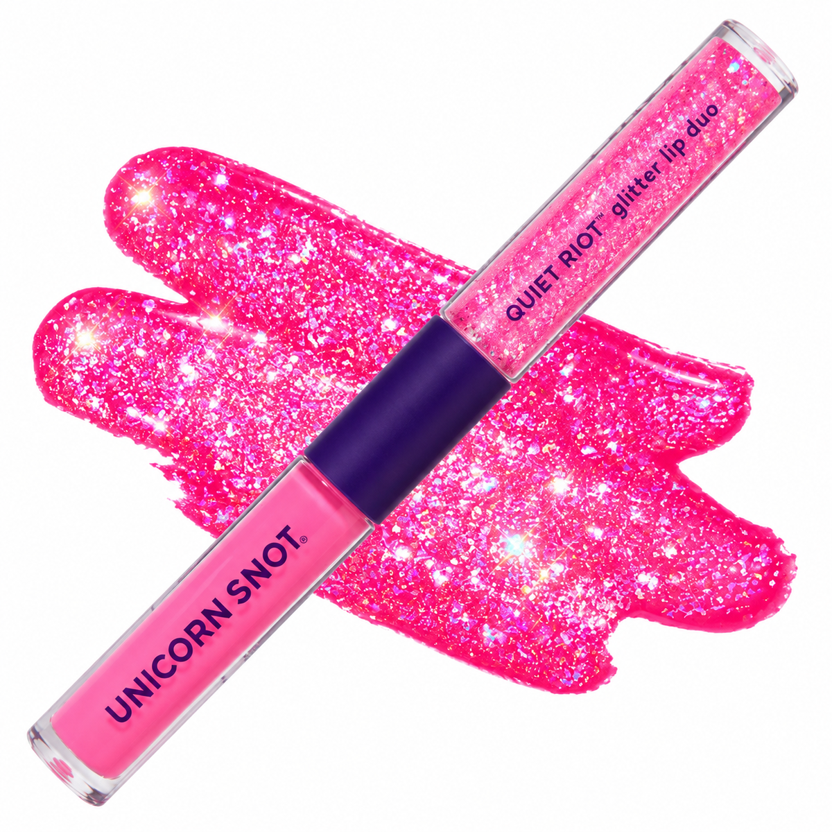 Unicorn Snot Quiet Riot Glitter Lip Duo Shock hot pink