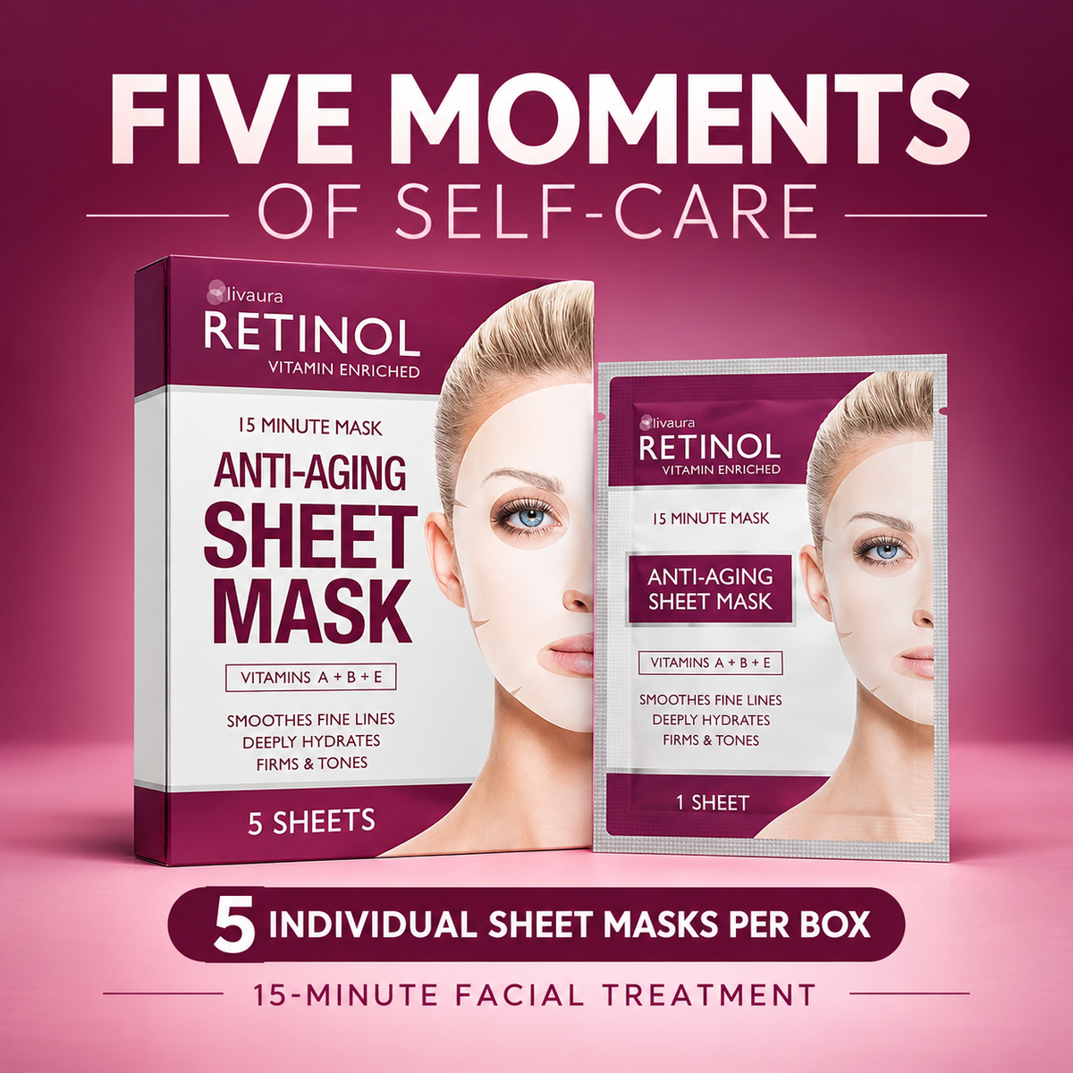Livaura Retinol Sheet Mask contents infographic