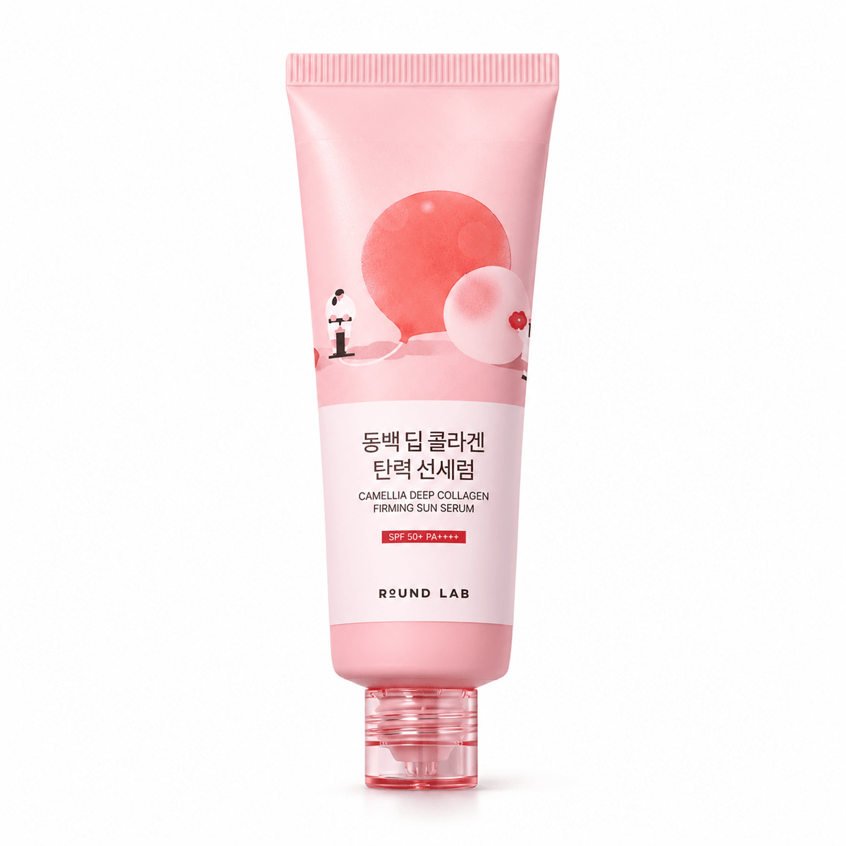 ROUND LAB Camellia Deep Collagen Firming Sun Serum SPF 50+ PA++++ 50 ml on white background