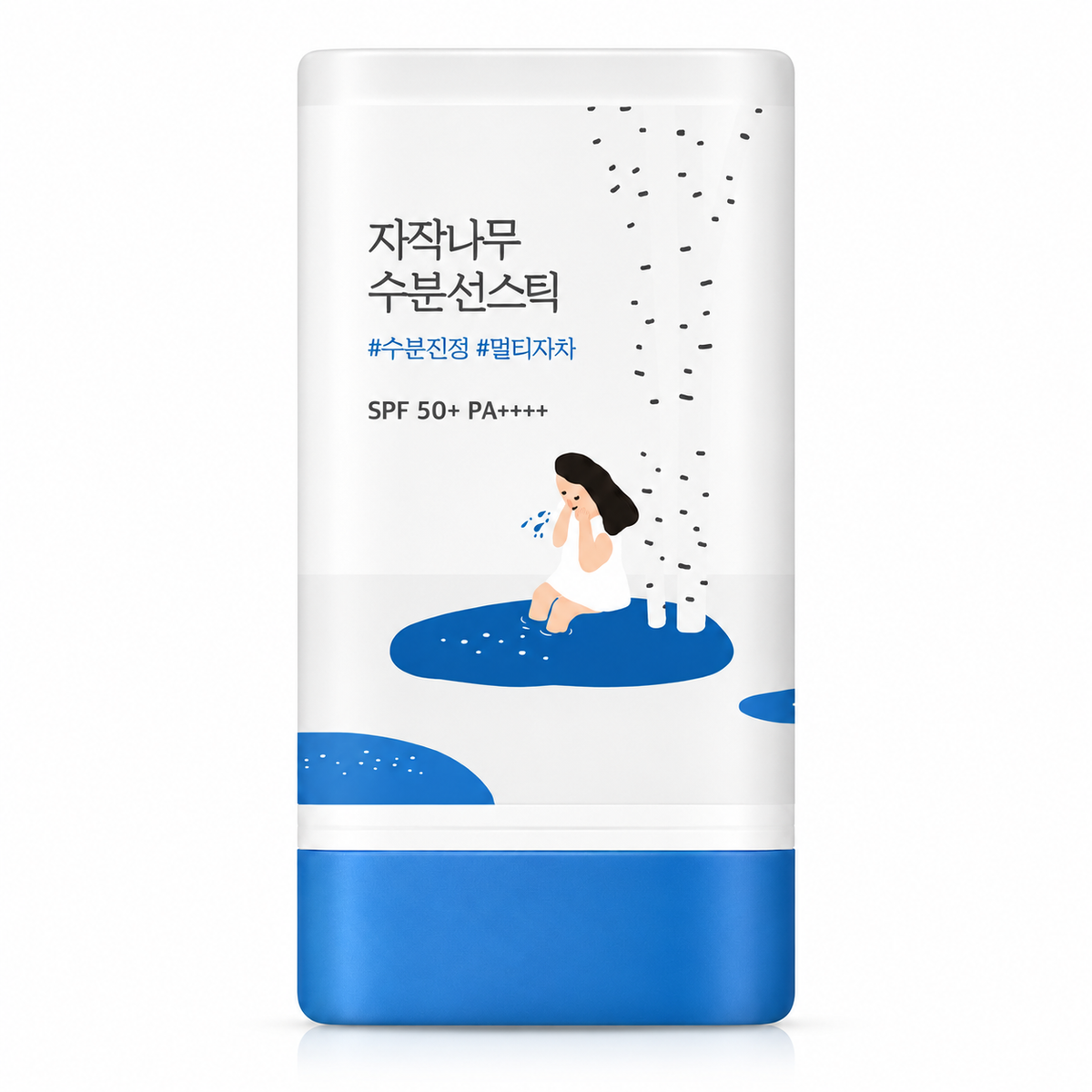 ROUND LAB Birch Juice Moisturizing Sun Stick SPF50+ PA++++ 19g on pure white background