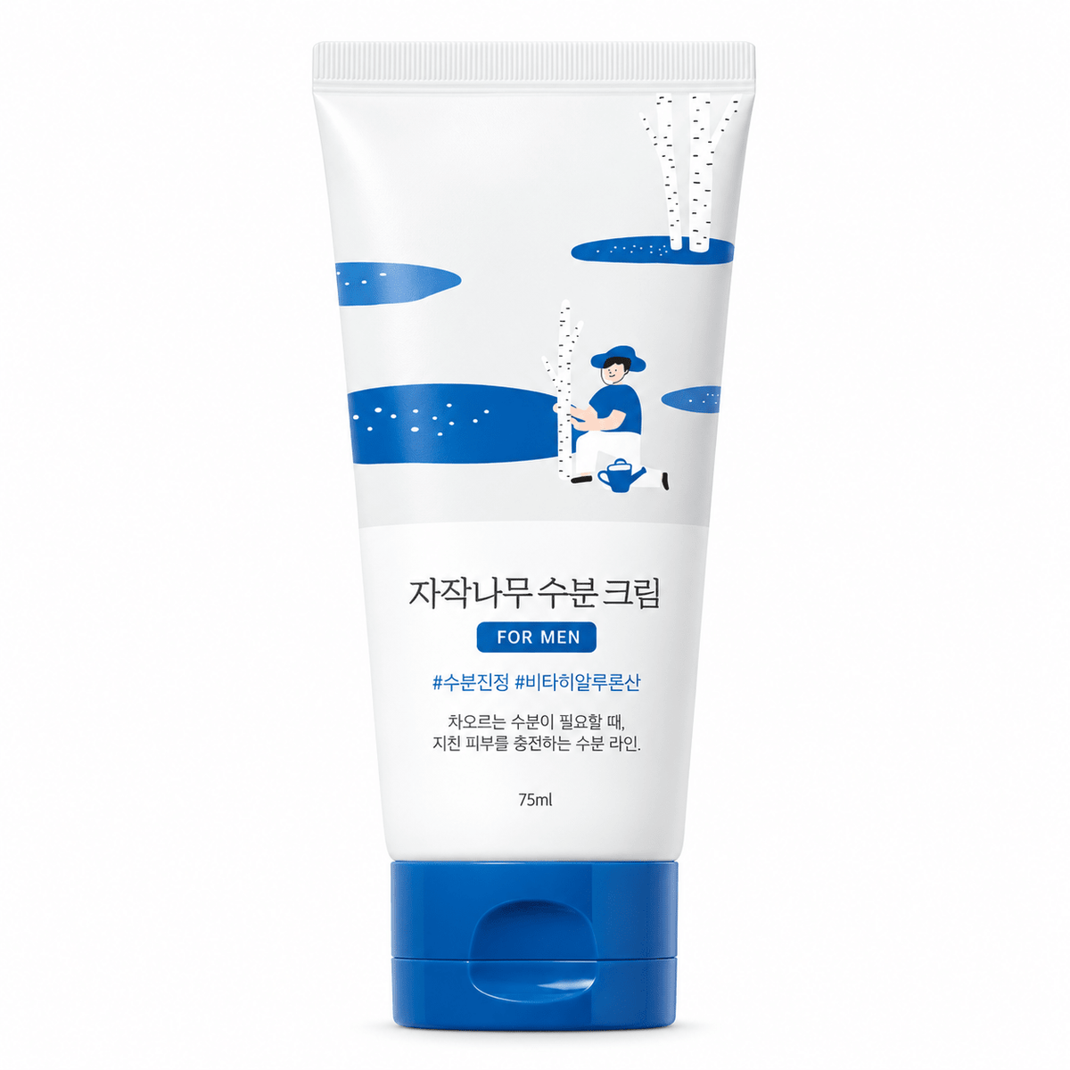 ROUND LAB For Men Birch Juice Moisturizing Cream 75ml on pure white background