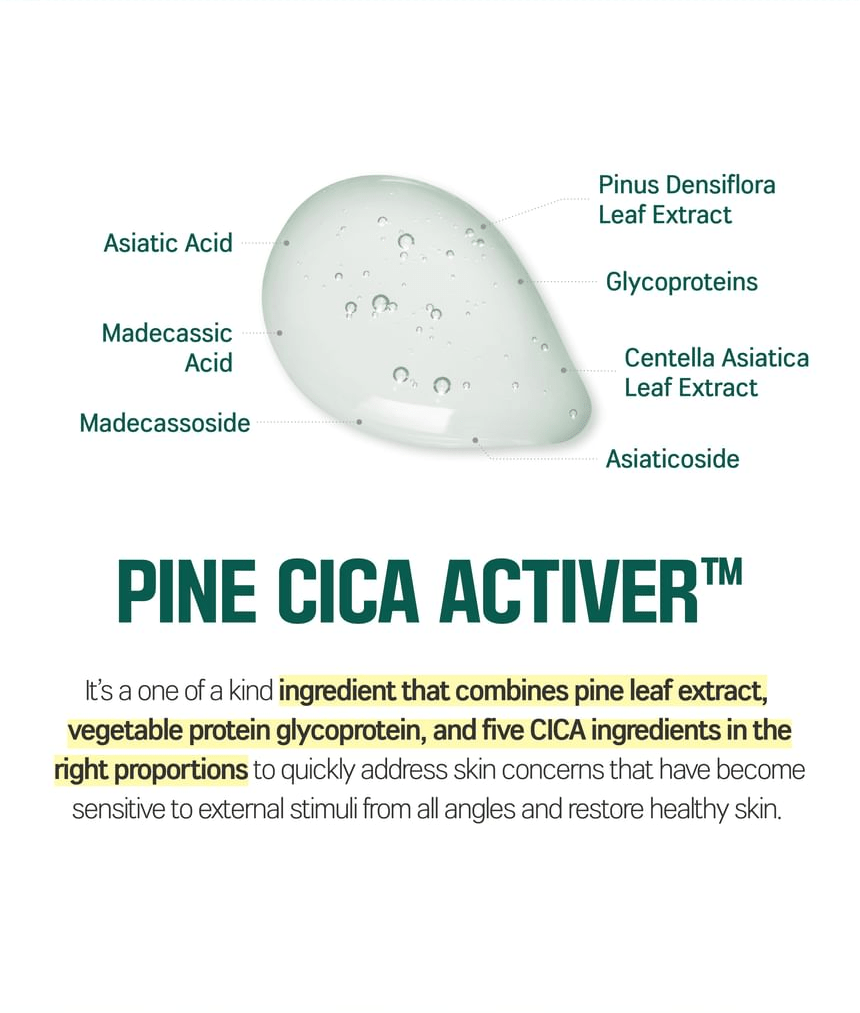 ROUND LAB Pine Calming Cica Lotion 250ml, original YesStyle pine cica ingredients panel