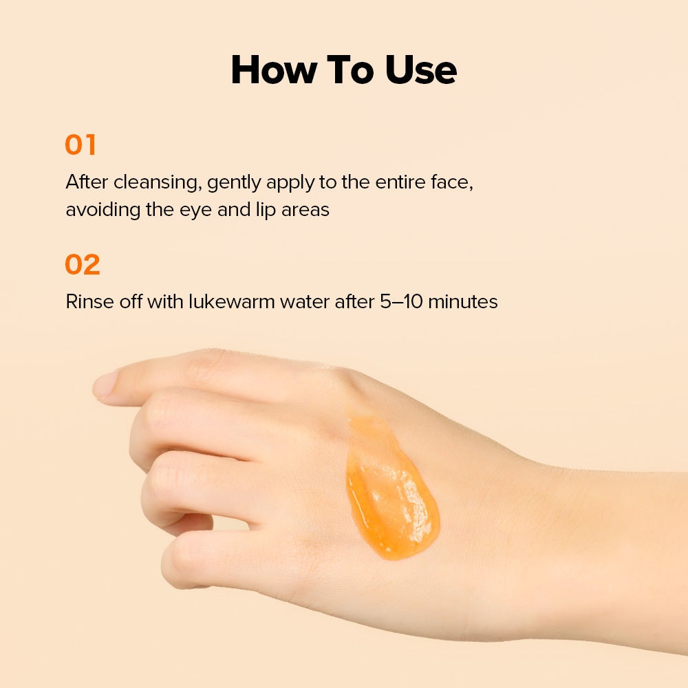 SKINFOOD Carrot Carotene Food Mask 120g: English cleansing, application and lukewarm-water rinse instructions