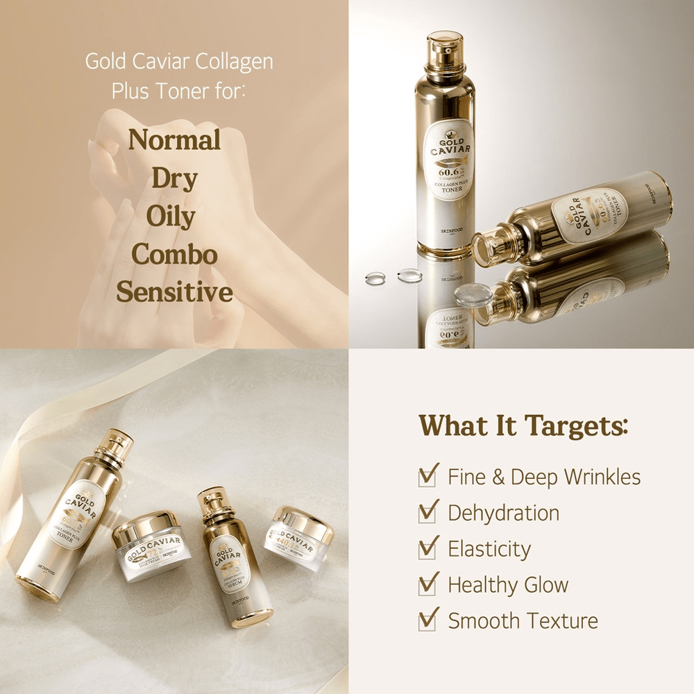 SKINFOOD Gold Caviar Collagen Plus Toner 120mL - Gold Caviar Collagen Plus Toner full English 3