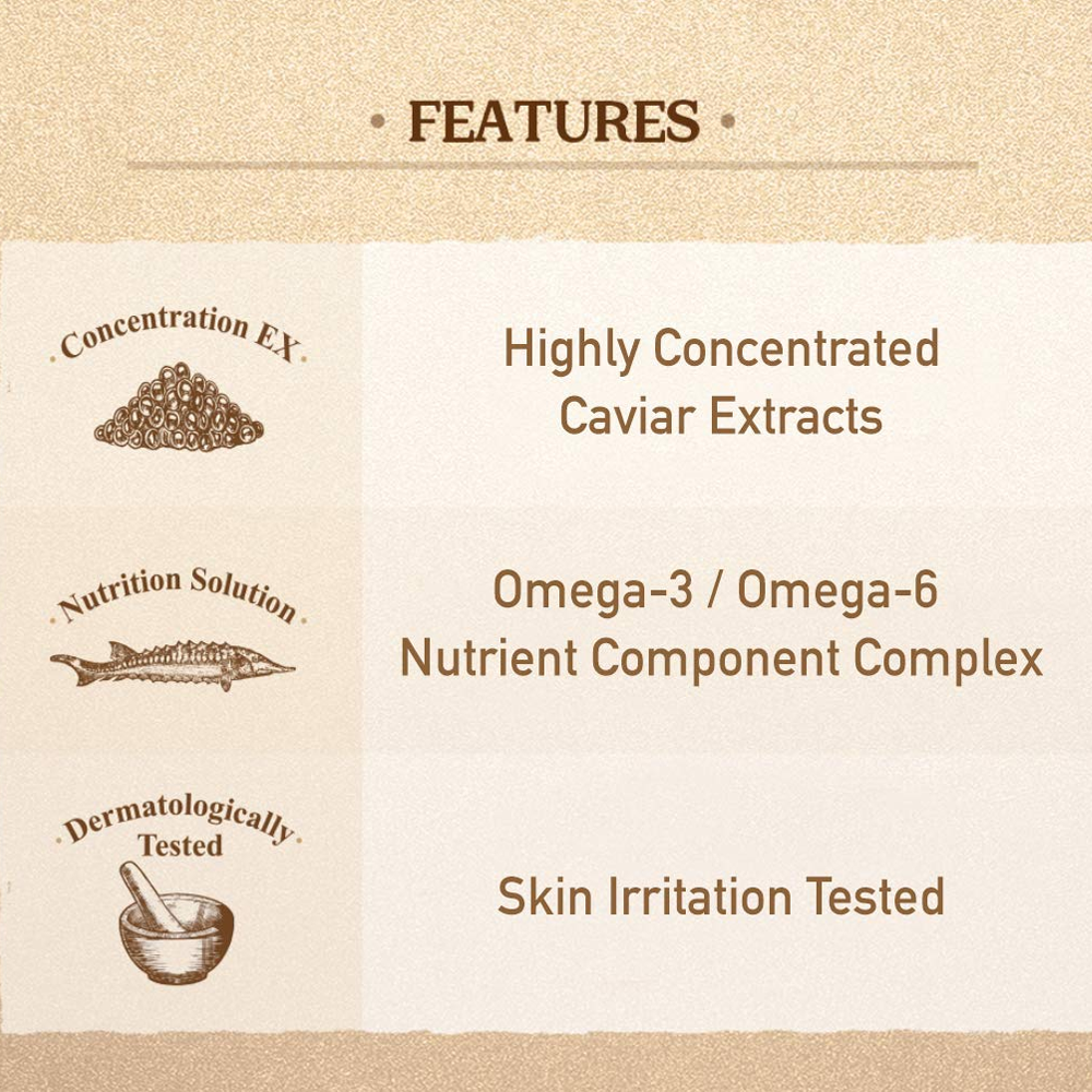 SKINFOOD Gold Caviar EX Serum formula features