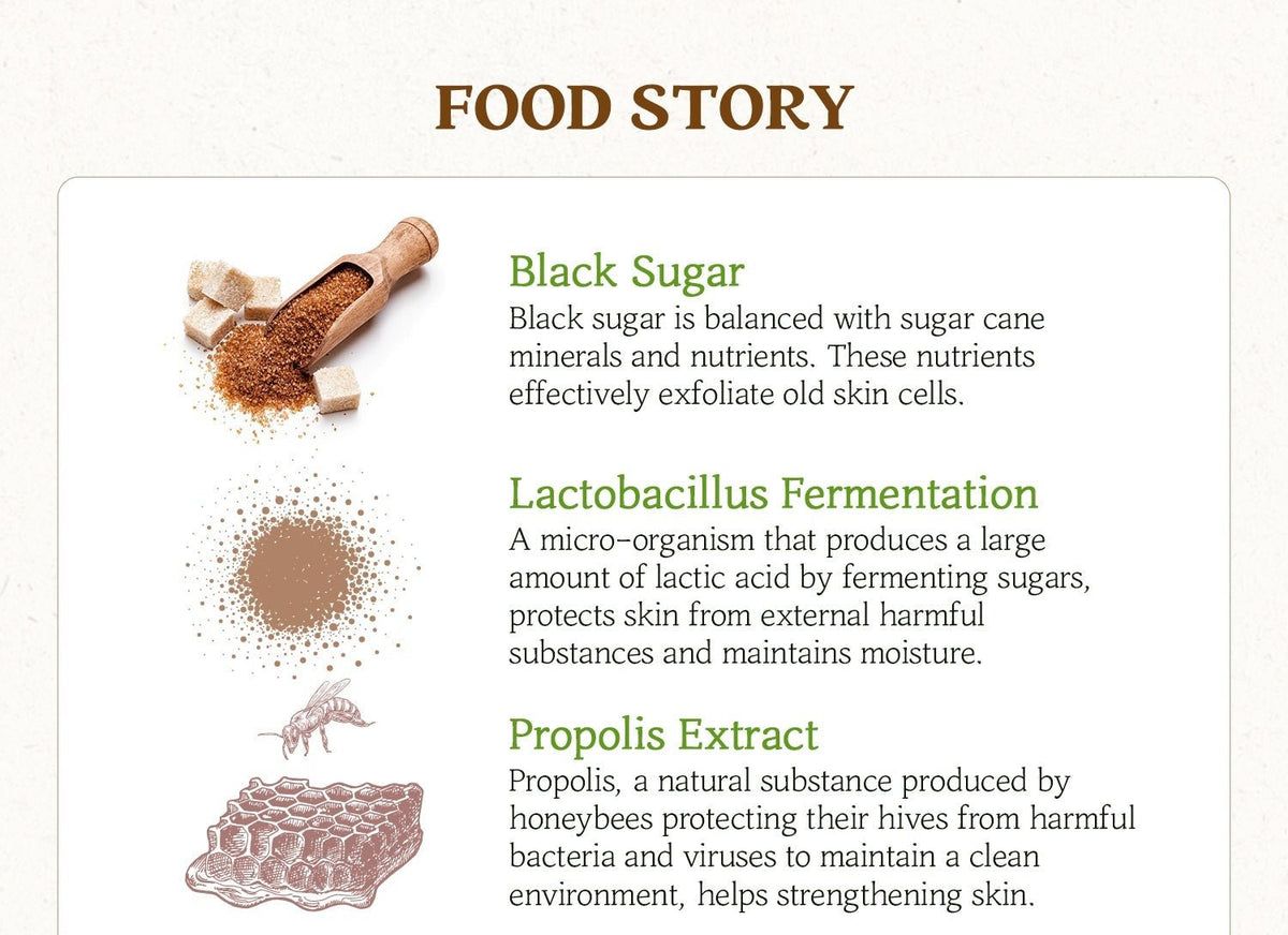 SKINFOOD Honey Sugar Food Mask: English ingredient and extraction details