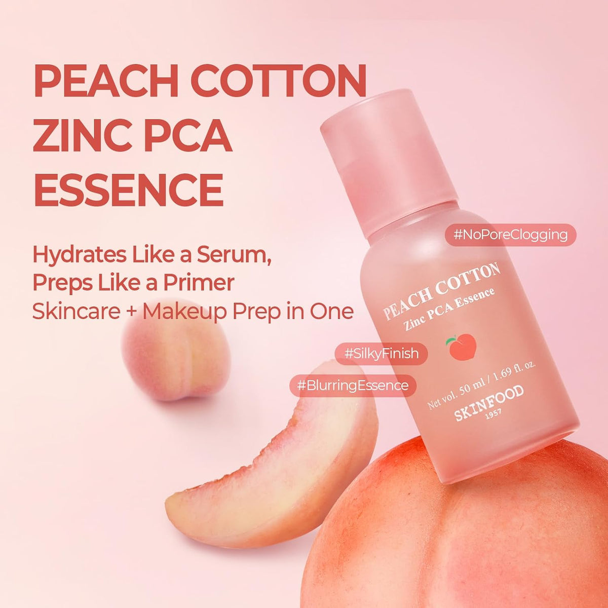 SKINFOOD Peach Cotton Zinc PCA Essence English overview