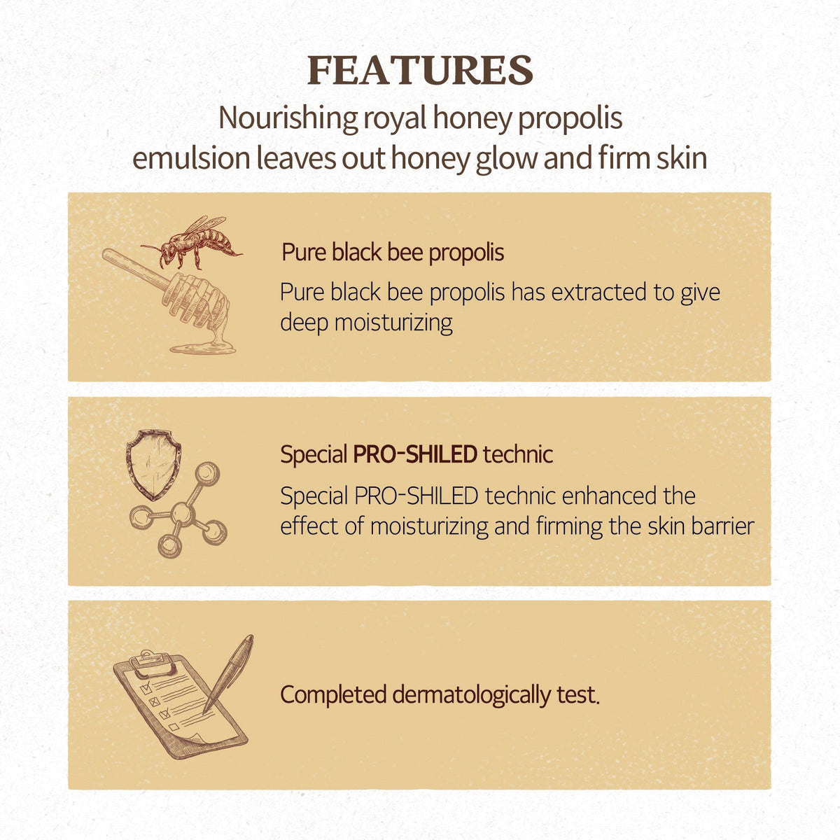SKINFOOD royal honey propolis enrich emulsion English product information panel 3