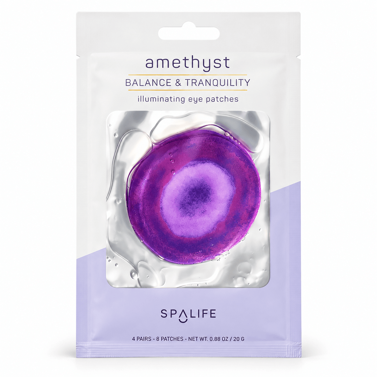 SpaLife Amethyst Illuminating Eye Patches, 4 pairs