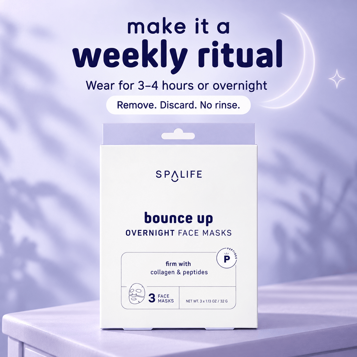 SpaLife Bounce Up weekly overnight face-mask routine