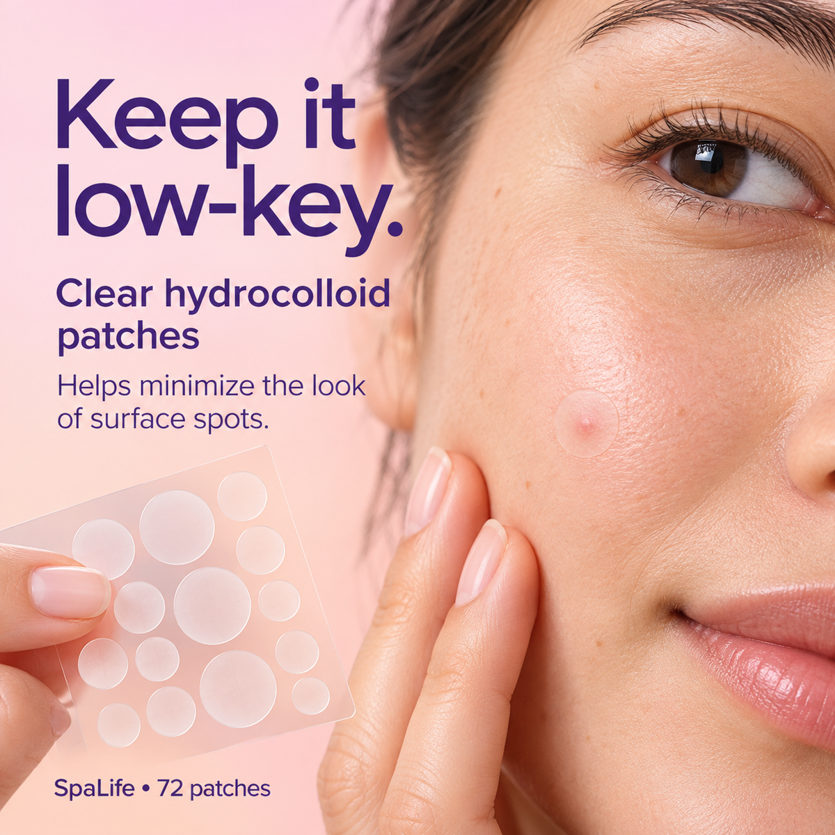SpaLife Clear Hydrocolloid Pimple Patches: clear coverage