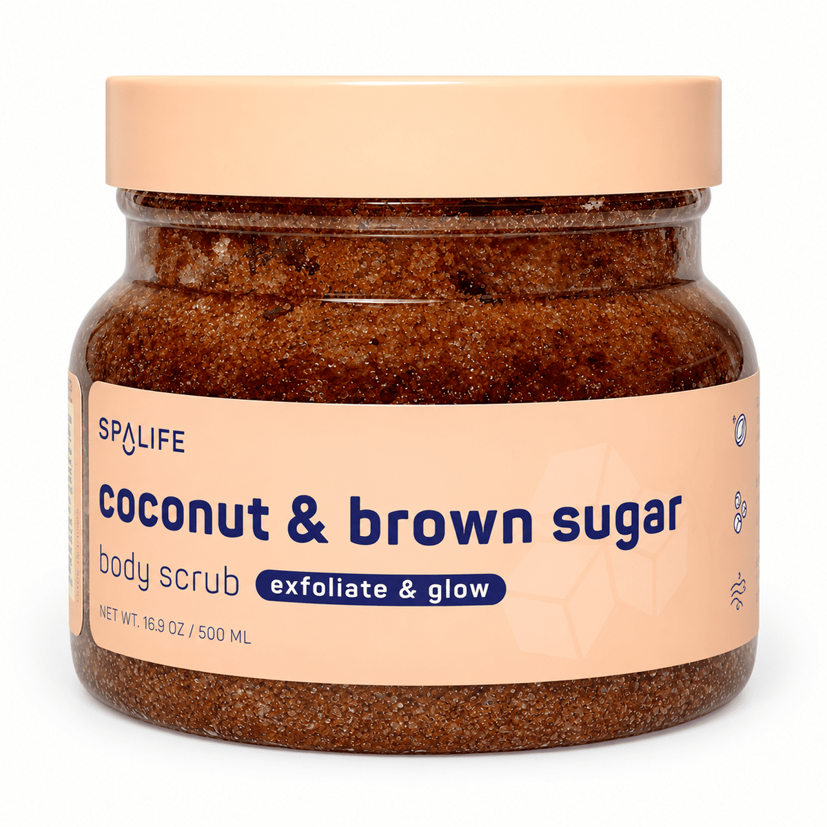 SpaLife Coconut & Brown Sugar Body Scrub, 500 mL jar