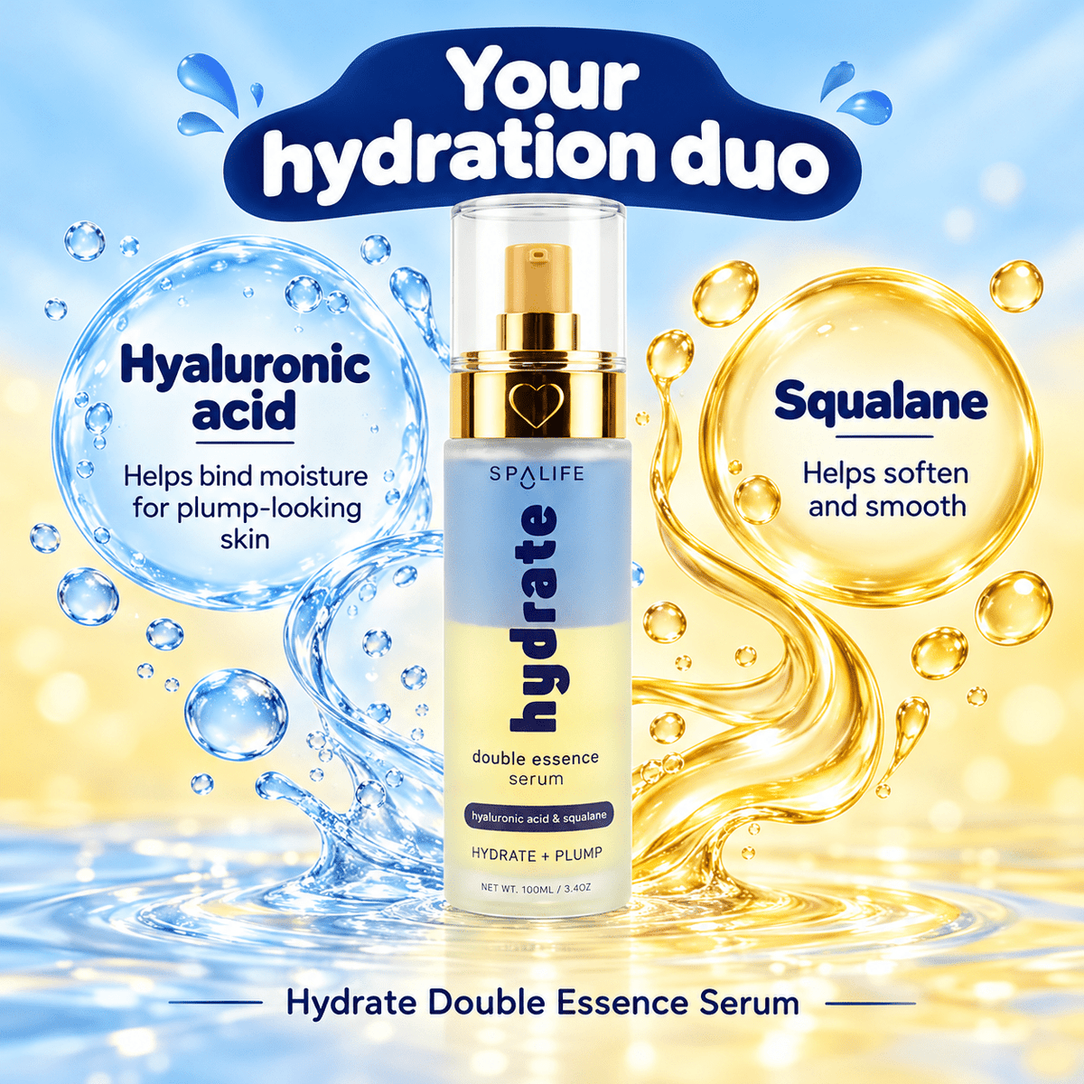 Hyaluronic acid and squalane key ingredient benefits