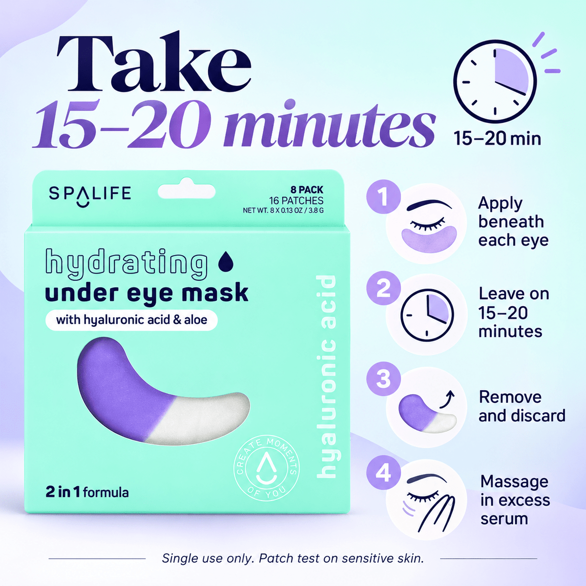 SpaLife Hydrating Eye Patches 8 pairs - how to use