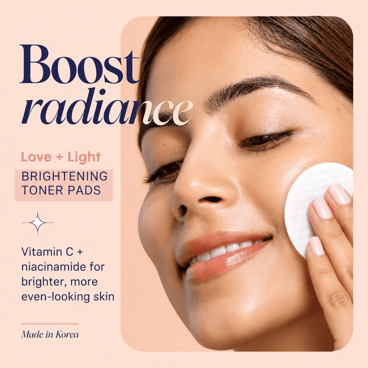 SpaLife Love + Light Korean Brightening Toner Pads 60 count: Radiance