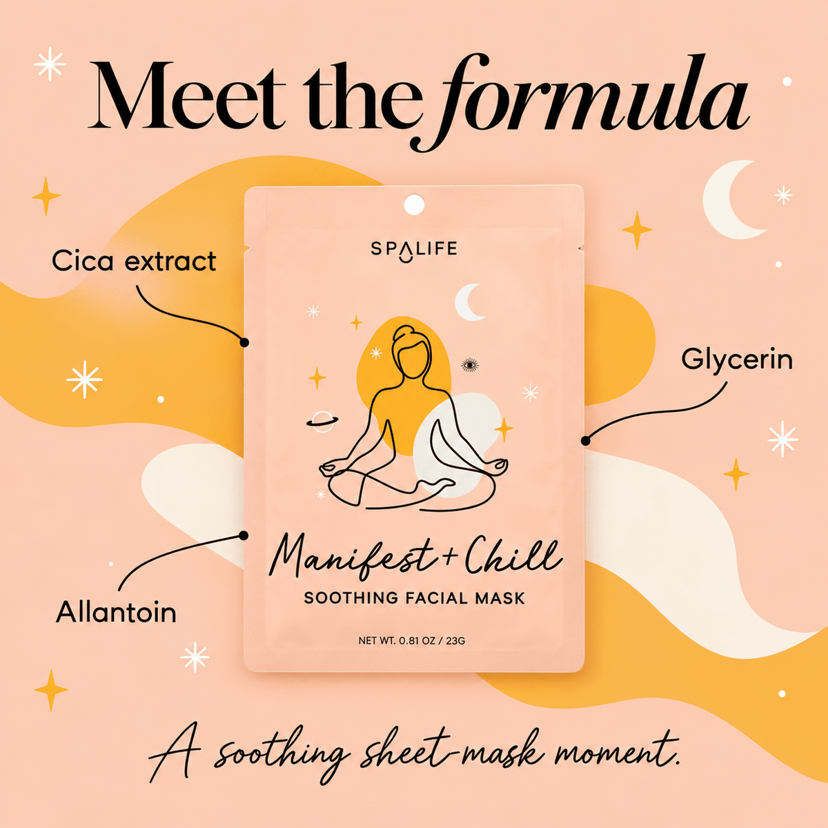 Manifest + Chill sheet mask with cica extract, glycerin and allantoin