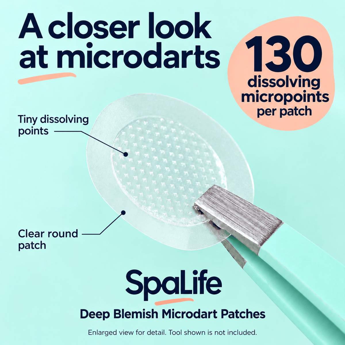 Close-up of SpaLife round patch with dissolving micropoints