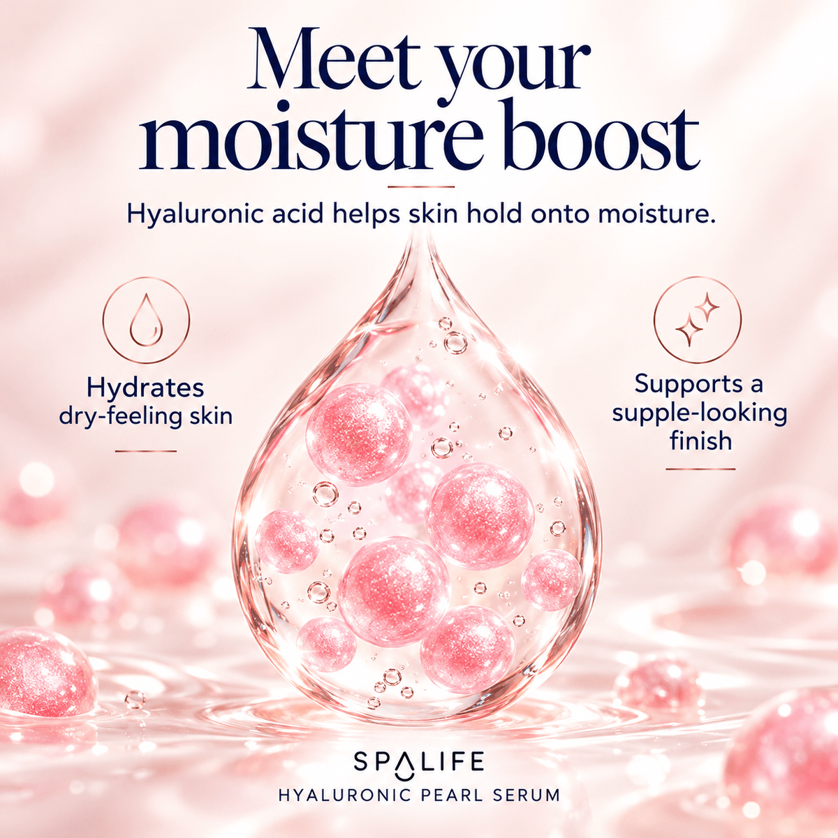 Hyaluronic acid moisture support in SpaLife Pearl Serum