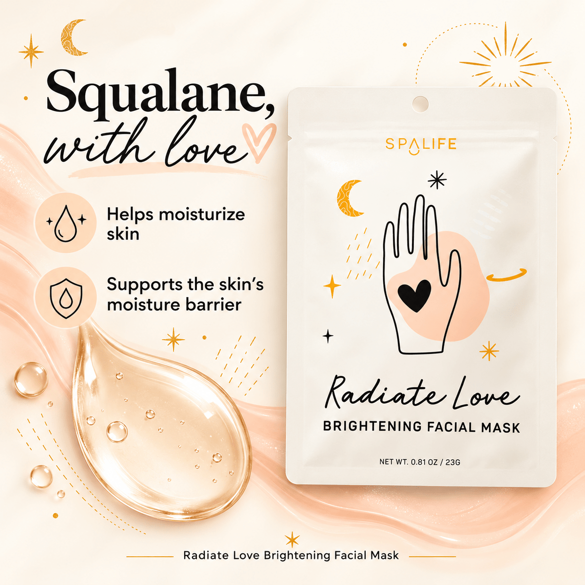 Squalane in SpaLife Radiate Love facial mask