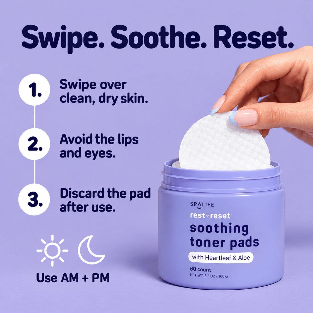 SpaLife Rest + Reset Korean toner pads: how to use