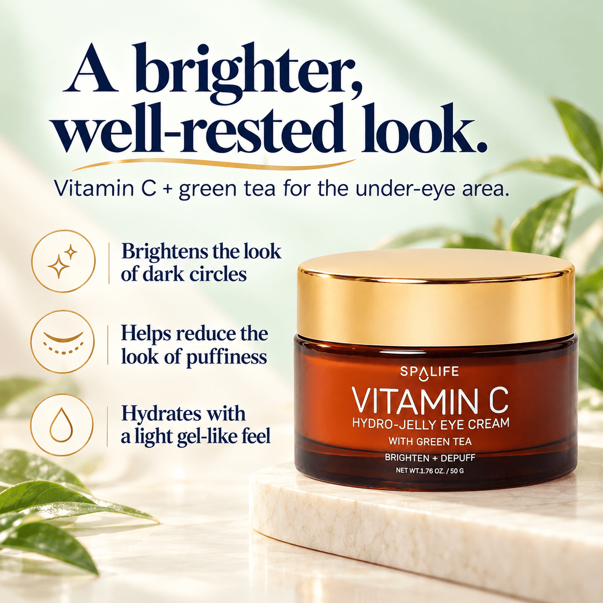 SpaLife Vitamin C Eye Cream brightening and depuffing benefits