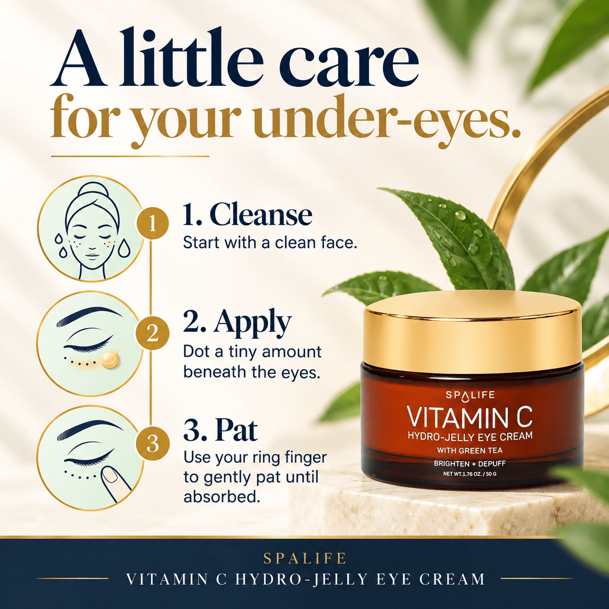 How to apply SpaLife Vitamin C Hydro-Jelly Eye Cream
