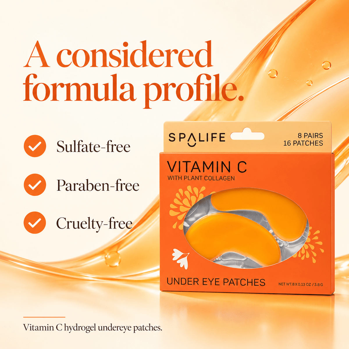 SpaLife Vitamin C Hydrogel Eye Patches 8 pairs - formula profile