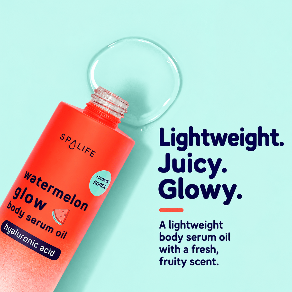Lightweight body serum oil texture
